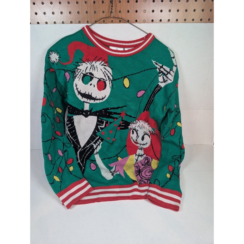 Disney Nightmare Before Christmas Sweater Youth L 14/16 Jack Sally Christmas